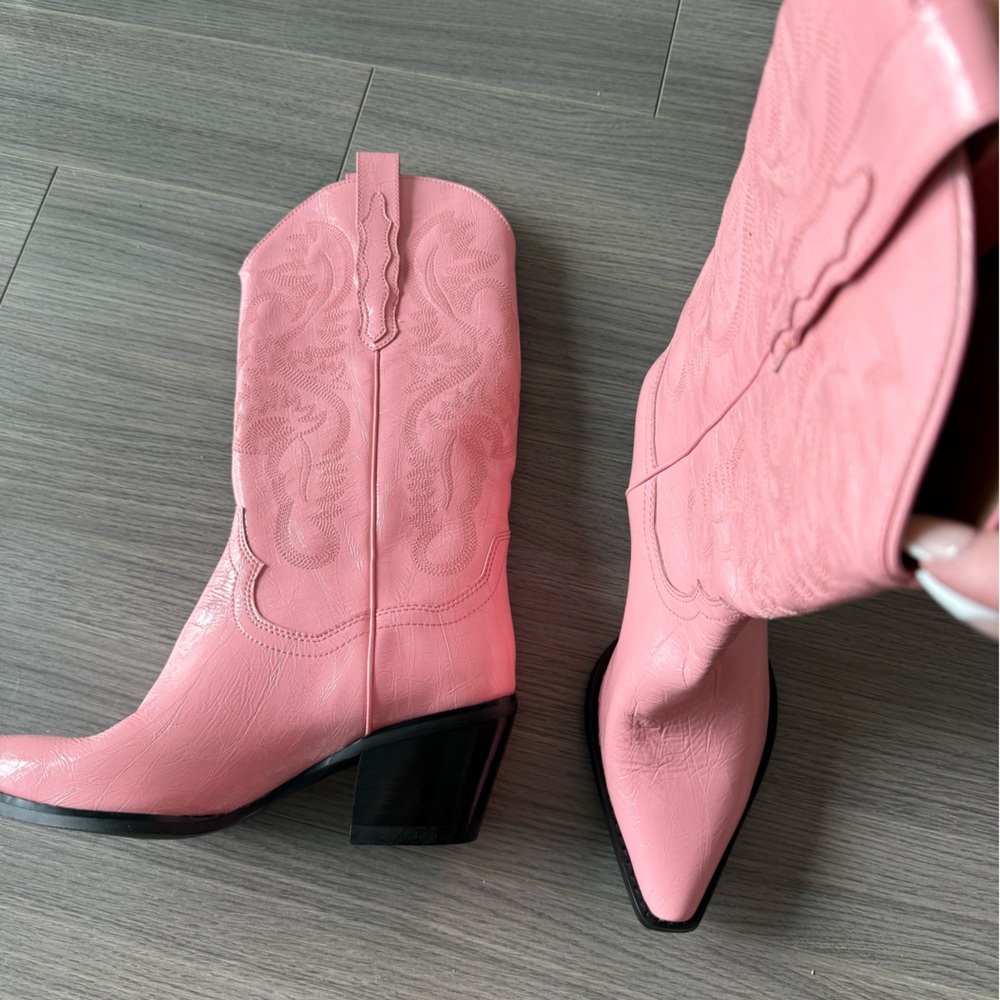Jeffery Campbell pink leather cowboy boots - Picture 5 of 5